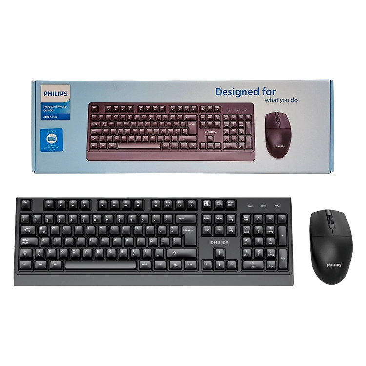 Combo Philips Serie 3000 Wireless USB 1600DPI 104 Keys Negro Art.SPT6324B
